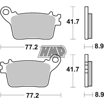 Pastilhas travão HONDA CB HORNET 600 / CBR 600 1000 / KAWASAKI ZX NINJA 636 / 1000 / SUZUKI GSX-R 600 / 750 1000 / 834LS - SBS